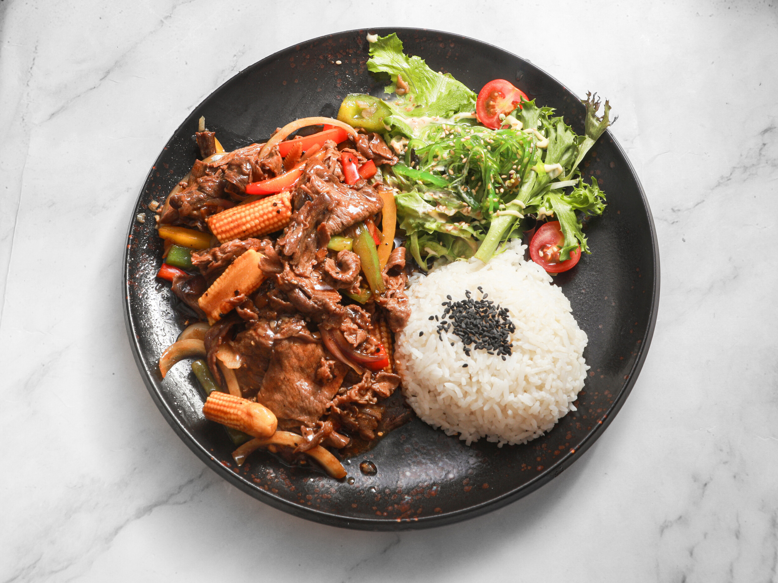 Rundvlees met zwarte peppersaus